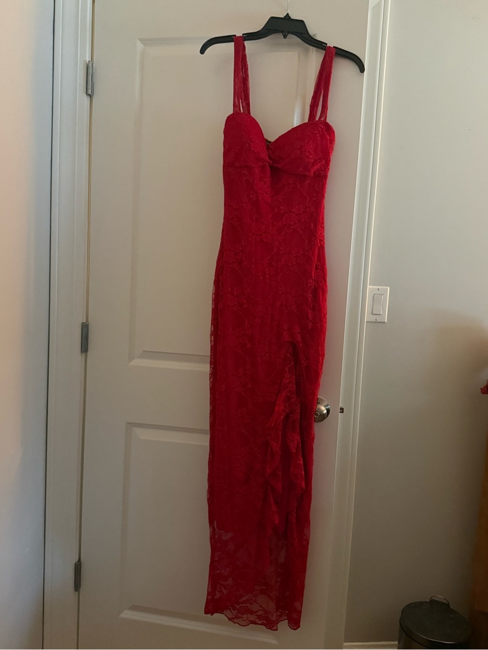 Lovely Day Red Lace Maxi Dress with Straps